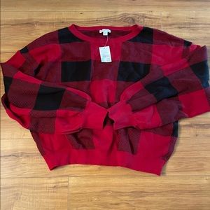 Cato red and black sweater